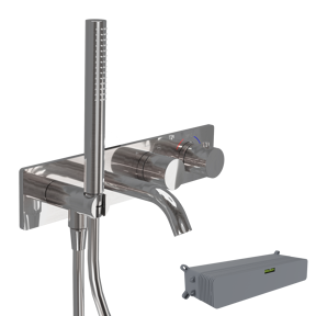 Blaufoss Round inbouw badkraan met handdouche thermostatisch chroom incl. inbouwelement