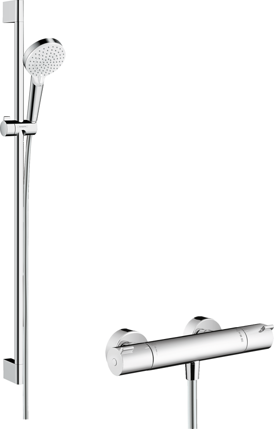 Hansgrohe Crometta Vario douchestang met douchekop 11cm 2 straalsoorten glanzend chroom