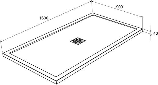 Linie Lido receveur de douche 160 x 90 cm marbre composite blanc mat texture ardoise