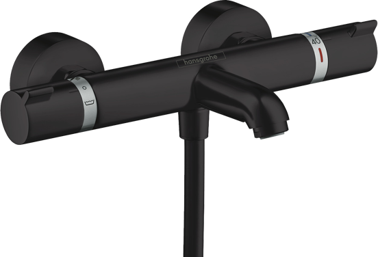 Hansgrohe Ecostat Comfort Thermostat-Badewannenarmatur: Schwarz matt
