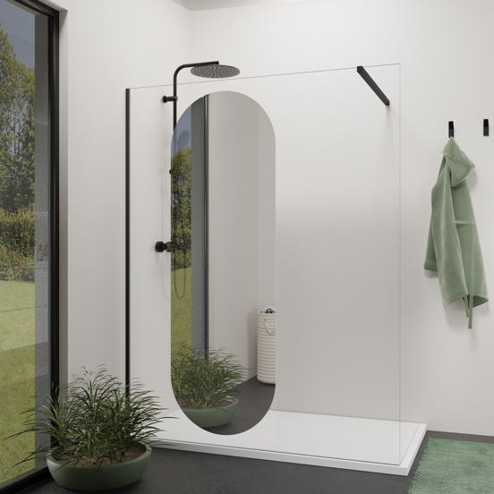 Balmani Modular douchewand Reflex spiegelglas ovaal 156 x 200 cm