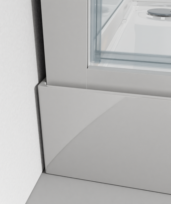 Luca Varess Talan douchecabine met draaideuren 90 x 90 cm helder glas met mat gestreepte strook glanzend wit profiel