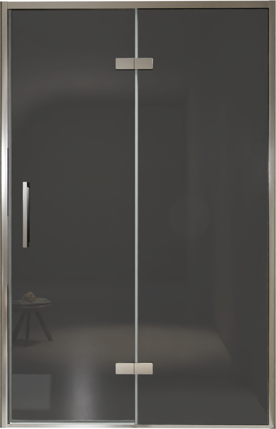 Balmani Senses Design douche draaideur rechts 140 cm x 210 cm Rookglas, Chroom profielen, met coating