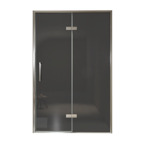 Balmani Senses Design porte pivotante à droite 140 cm x 210 cm verre fumé, Profil chrome