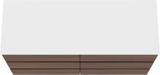 Balmani Lucida staand badkamermeubel 150 x 55 cm amerikaanse notelaar met Stretto enkel of dubbel tablet in solid surface mat wit