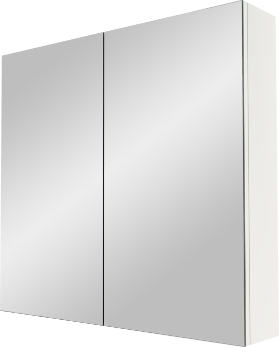 Linie Montro Spiegelschrank Bad: 80 x 75 cm, Weiß matt
