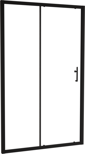 Linie Cadiz Dusche Schiebetür 120 cm x 190 cm Klarglas matt Schwarz profil