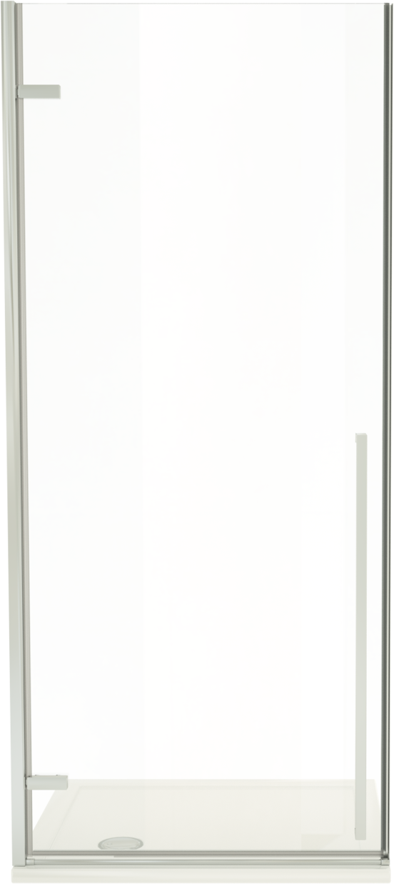 Luca Varess Stilus porte pivotante gauche 90 x 200 cm verre transparent profil chrome brillant