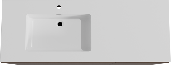 Storke Edge staand badmeubel 140 x 52 cm notenhout met Diva asymmetrisch linkse wastafel in composietmarmer hoogglans wit