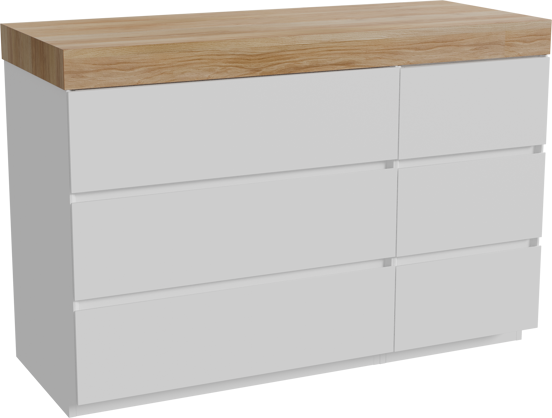 Storke Edge staand badkamermeubel 130 x 52 cm mat wit met Kada enkel of dubbel tablet in hpl rustieke teak