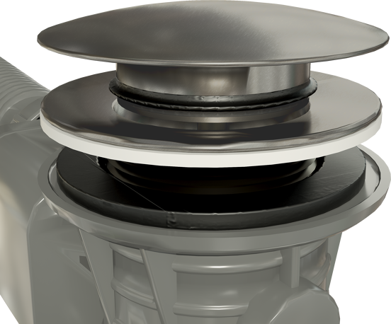 Santeg Unibath Flat badafvoer met overloop 70cm Brushed CoolMetal
