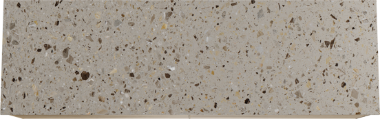 Balmani Mitra zwevend badkamermeubel 180 x 55 cm ruwe eik met Stretto enkel of dubbel tablet in terrazzo greige terrazzo