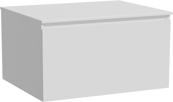 Storke Edge zwevend badmeubel 65 x 52 cm hoogglans wit met Tavola enkel wastafelblad in solid surface mat wit