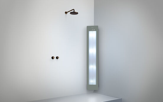 Sunshower Plus L Infrarood en UV Opbouw in hoek organic grey