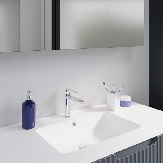 Linie Otis Coolstart standaard wastafelkraan glanzend chroom