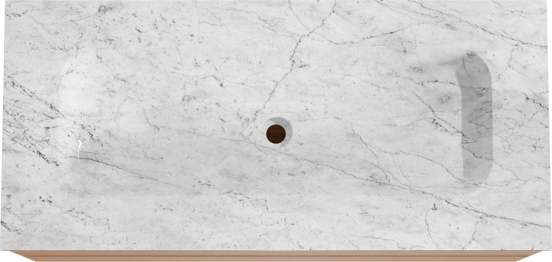 Balmani Mitra meuble salle de bains suspendu 120 x 55 cm teck avec Tablo Arcato plan simple en marbre carrara