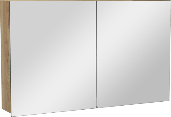 Balmani Lucida Spiegelschrank Bad: 120 x 72 cm, Eiche rustikal