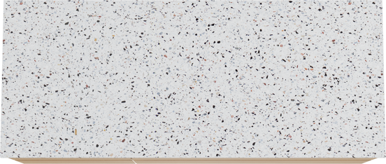 Balmani Mitra zwevend badkamermeubel 135 x 55 cm natuur eik met Stretto enkel of dubbel tablet in mat wit/zwart terrazzo