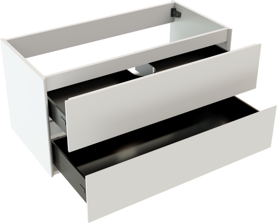 Storke Edge meuble sous-lavabo suspendu 105 x 52 cm blanc mat 2 tiroirs