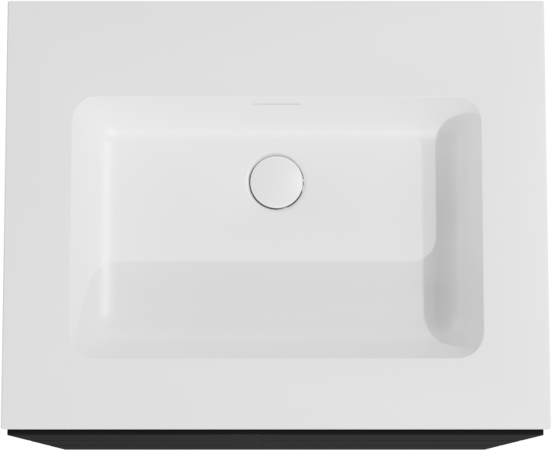 Storke Edge meuble salle de bains à poser 65 x 52 cm noir mat avec Mata plan simple en solid surface blanc mat