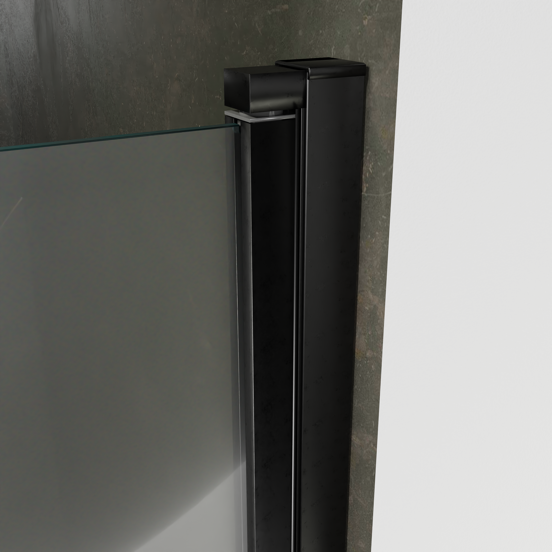 Luca Varess Kuresa douche pendeldeur 90 x 200 cm helder glas mat zwart profiel