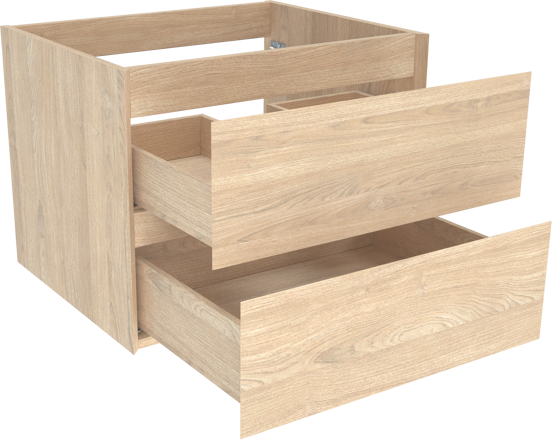 Balmani Mitra zwevende wastafelonderkast 67,5 x 55 cm fineer natuur eik 2 lades