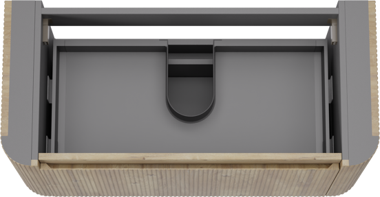 Storke Soft  hängendes möbelstück Waschtischunterschränke 100 x 46 cm Eiche rau 2 Schubladen Vert. Sym. Rippe