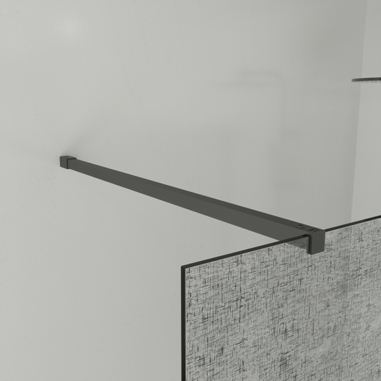 Balmani Modular inloopdouche 80 x 200 cm linnen zwart glas mat zwart profiel