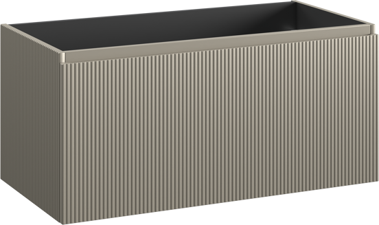 Storke Ribs zwevende wastafelonderkast 105 x 52 cm zijdegrijs 2 lades