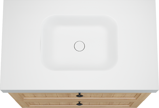 Balmani Lemon meuble salle de bains à poser 90 x 55 cm, placage chêne naturel avec Arcato plan simple en blanc mat