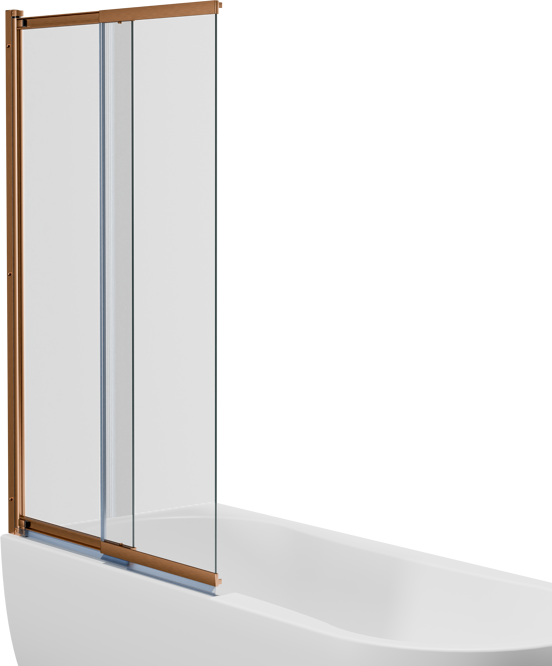 Luca Varess Vetras pare-baignoire extensible 100 cm verre transparent profilé Rosegold brossé