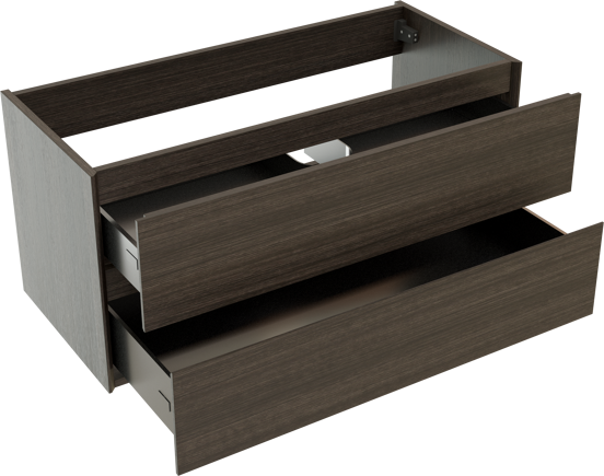 Storke Edge meuble sous-lavabo suspendu 100 x 46 cm chêne foncé 2 tiroirs