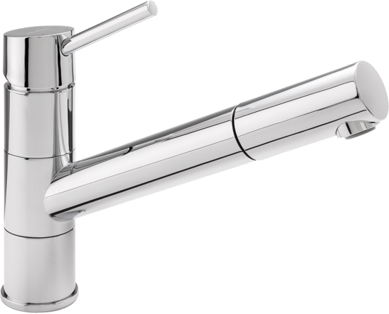 Blaufoss Belia Küchenarmatur mit ausziehbarer Handbrause: Chrom glänzend