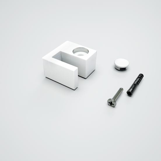Balmani Modular bevestigingsblok glas mat wit