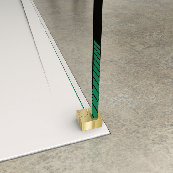 Balmani Modular inloopdouche 90 x 200 cm helder glas Brushed Gold profiel
