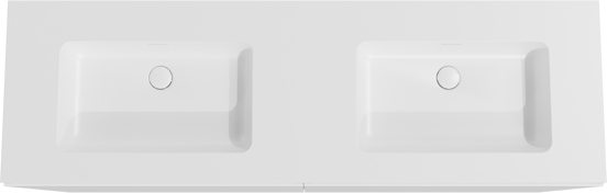 Storke Edge meuble salle de bains à poser 170 x 52 cm blanc mat avec Mata double vasque en solid surface blanc mat