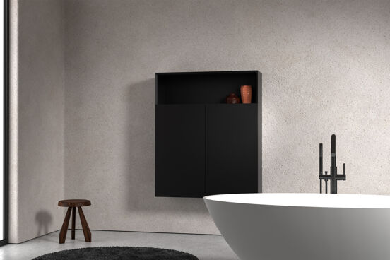 Balmani Idra zwevende badkamerkast mat zwart 100 x 30 x 120 cm