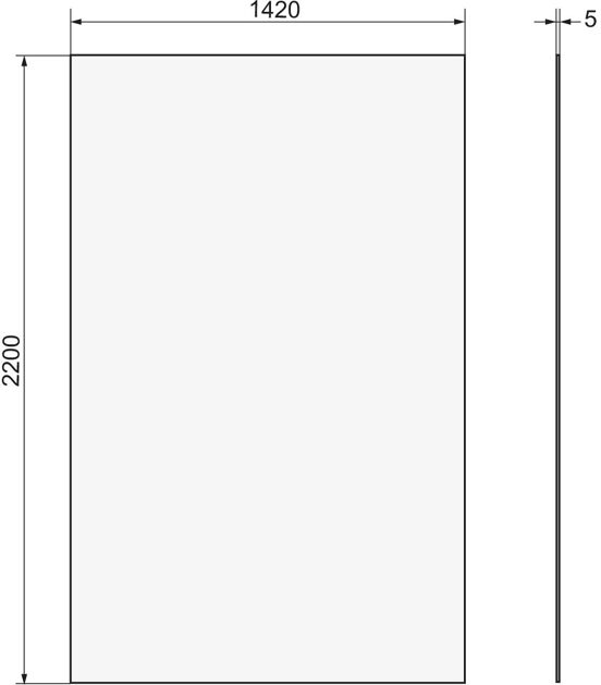 Luca Varess Silk set douchewandbekleding met hoekprofiel 140 x 80 x 220 cm acryl mat wit