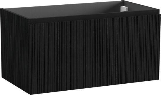 Storke Ribs hängender Waschbeckenunterschrank: 95 x 52 cm, Eiche Schwarz, 2 Schubladen