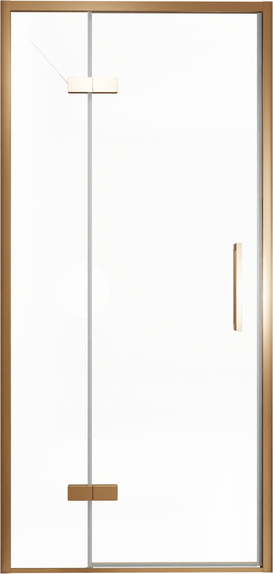 Balmani Senses Design douche draaideur links 100 cm x 210 cm Helder glas, Brushed Rosegold profielen, met coating