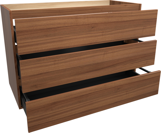 Balmani Lucida staande wastafelonderkast 120 x 55 cm notenhout 3 lades