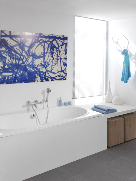 Luca Varess Trasime 2-Personen-Einbaubadewanne: 190 x 90 cm, Acryl, Weiß glänzend