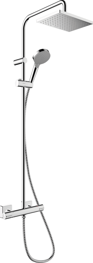 Hansgrohe Vernis Shape thermostatische kraan regendoucheset glanzend chroom