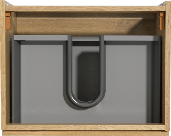 Storke Delta zwevend wastafelonderkast 60 x 48 cm natuur eik 2 lades