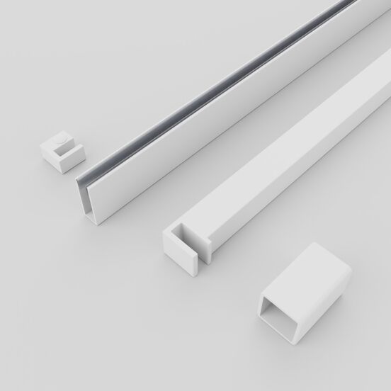 Balmani Modular inloopdouche: 80 x 200 cm, Extra helder glas met coating, Mat witte profielen