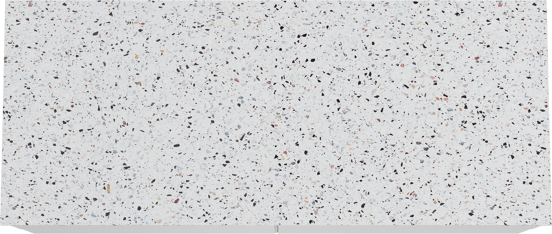 Balmani Mitra zwevend badkamermeubel 135 x 55 cm mat wit met Stretto enkel of dubbel tablet in mat wit/zwart terrazzo