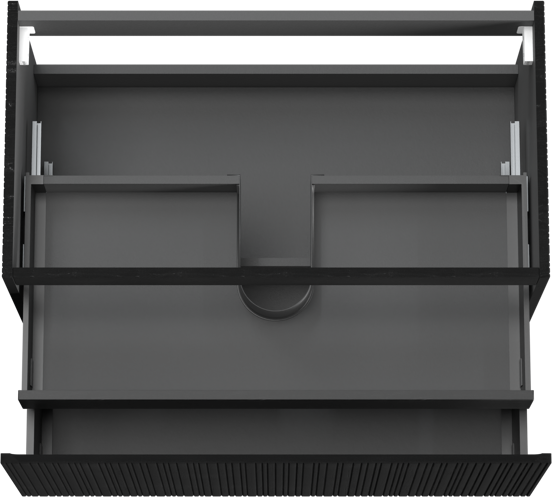 Storke Ribs hängender Waschbeckenunterschrank: 95 x 52 cm, Eiche Schwarz, 2 Schubladen