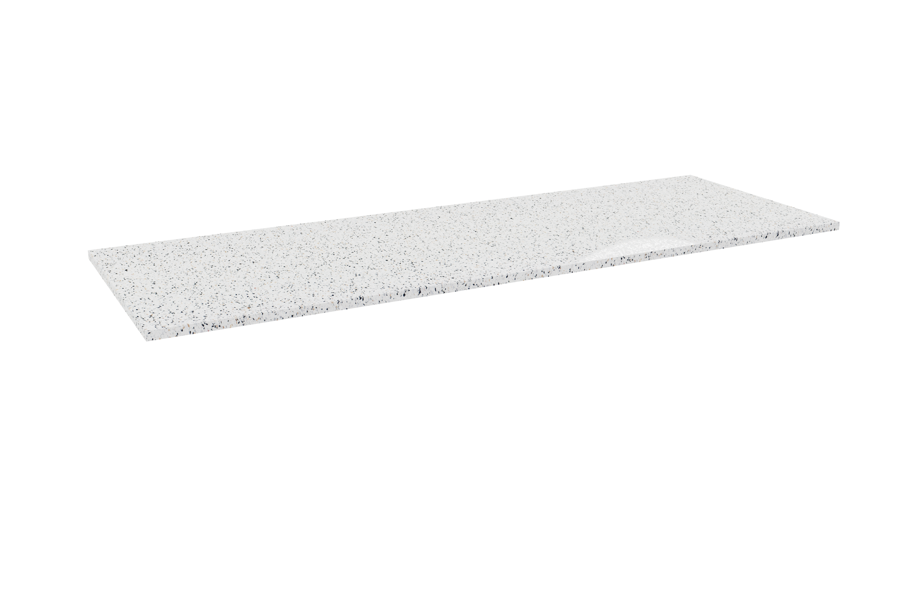 Storke Tavola enkel of dubbel wastafelblad mat wit/zwart terrazzo 150 x 52 cm