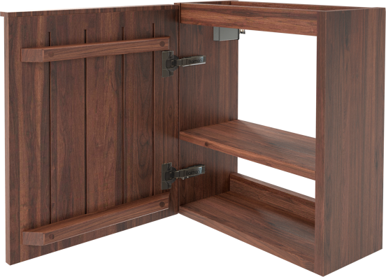 Balmani Forma zwevend toiletmeubel 42 x 21 cm amerikaans notenhout met Dama wastafel in matte Solid Surface