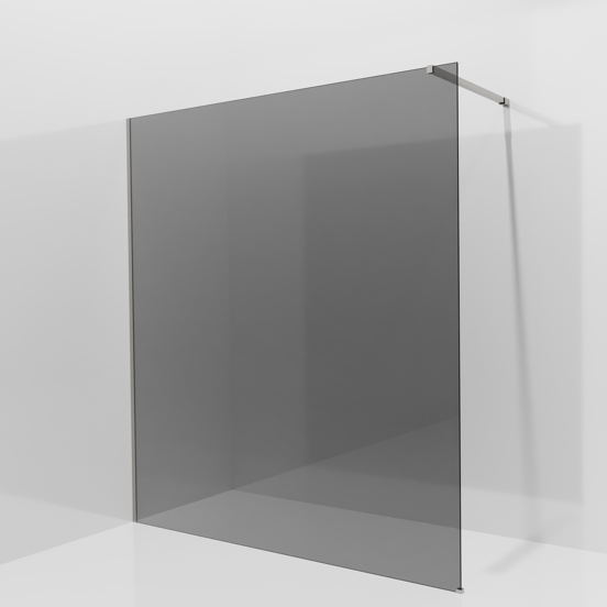 Balmani Modular Walk-In Dusche: 180 x 200 cm, Rauchglas, inklusive Coating, Profil Brushed Inox